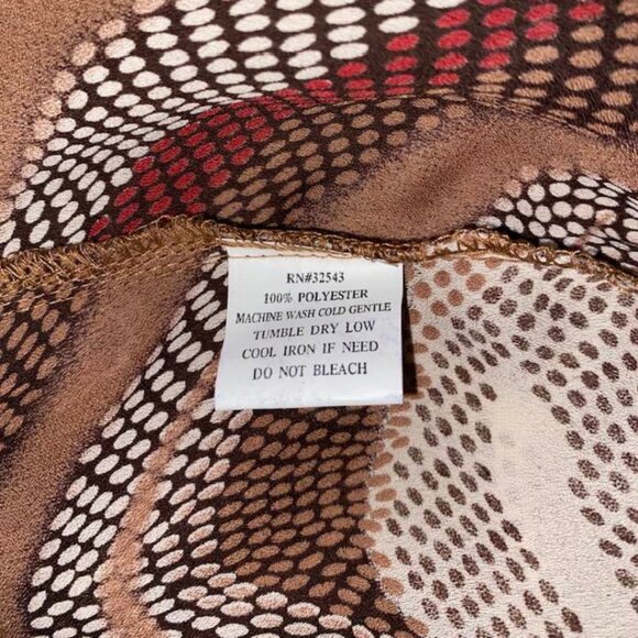 Retro Chic 70s Disco Shirt Heart Soul Bell Sleeve Brown Neutral Mod Knit Small - Picture 9 of 12